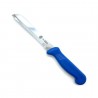 Couteau à légumes détectable 2 types de lames à manche bleu : Dimensions lames:10 cm, Lames :Lame festonnée