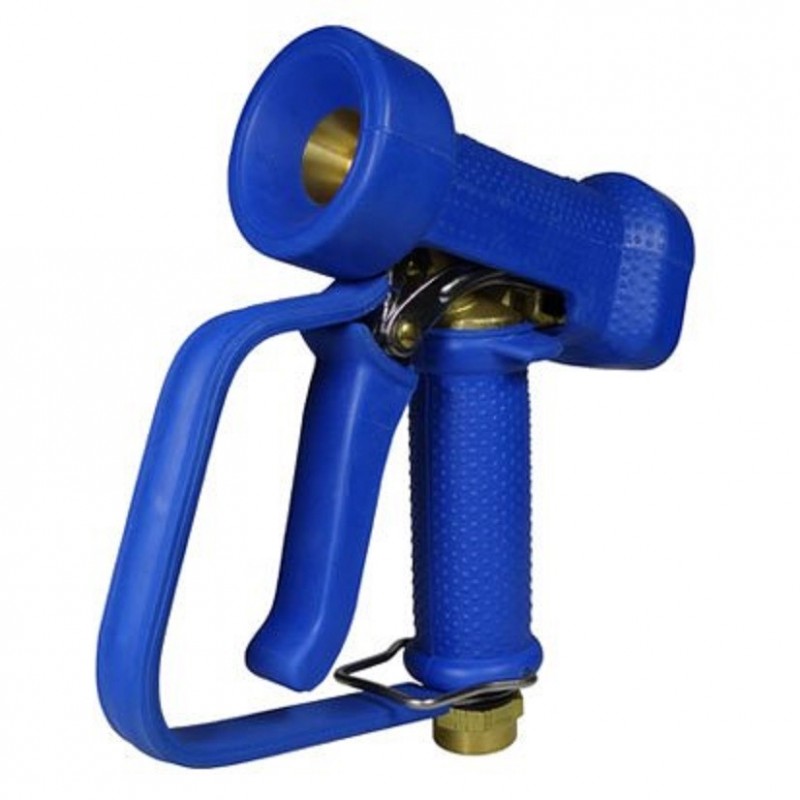 Pistolet de lavage laiton/inox | Pistolet de lavage bleu laiton inox avec protection gâchette | AKMNP01-B