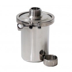 Fût Inox 316L avec filetage extérieur GL45 et bouchon