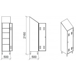 Armoire inox | Armoire inox 1 porte largeur 500 x 500 x 1800 / 2160 mm | X-2004-441_1