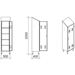 Armoire inox | Armoire inox 1 porte largeur 500 mm | C-004E 441