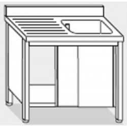 Meuble plonge inox 1 bac Profondeur 600 ou 700 largeur 1000 à 1400 mm