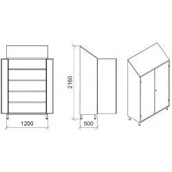 Armoire inox 2 portes | largeur 1200