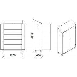 Armoire inox 2 portes ECO | largeur 1200