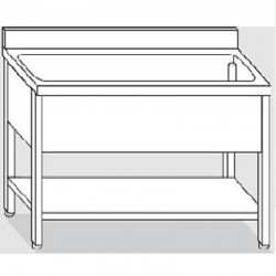 Plonge inox | Plonge inox 1 bac avec étagère Profondeur 600 ou 700 largeur de 1000 à 1900 mm | X-G1276.10_1