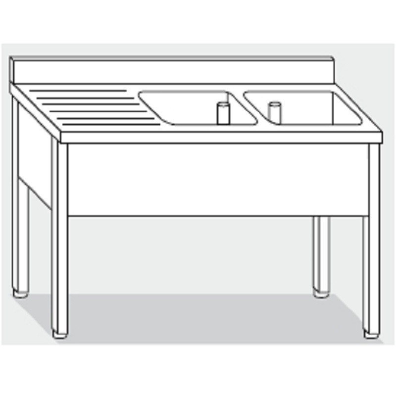 Plonge inox | Plonge inox 2 bacs Profondeur 600 ou 700 largeur 1400 à 2000 mm | X-G1156.14 Plonge inox | Plonge inox 2 bacs Profondeur 600 ou 700 largeur 1400 à 2000 mm | X-G1156.14
