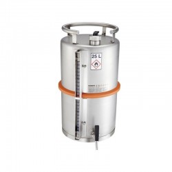 Bidon et fût de sécurité | Fût de stockage de sécurité en inox avec robinet à fermeture automatique et jauge de niveau Rötzme...