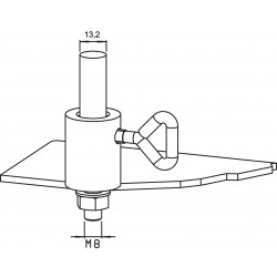Socle statif et Tige | Fixation inox pour tige sans filetage Bochem™ | BOC-5014