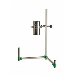 Socle statif et Tige | Support de laboratoire Bochem à base en V avec tube en inox 304L | NOV-5645