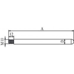 Bochem Tiges pour socle M10 acier zingué