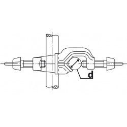 Noix de serrage | Noix de serrage double en aluminium angle 90° Bochem | BOC-5332