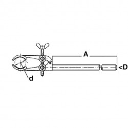 Pince pour statif | Pince pour statif Ø 80 mm Inox 3 doigts | BOC-5551