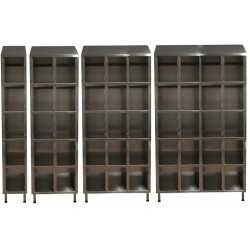 Armoire inox à casiers | Armoire vestiaire inox avec 5, 10, 15, 20 casiers sans porte | X-40070501-441_1