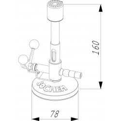 Becs à gaz et tuyaux | Bec à gaz BUNSEN de sécurité gaz naturel ou propane 1300°C Bochem ™ | BOC-7050_1