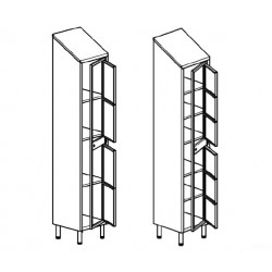 Armoire inox à casiers | Armoire vestiaire inox avec 4, 6, 8, 12 casiers et porte à ouverture centralisée | X-40004-441_1