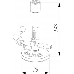 Becs à gaz et tuyaux | Bec à gaz BUNSEN avec robinet basculant multi gaz 900°C Bochem™ 7360 | BOC-7360