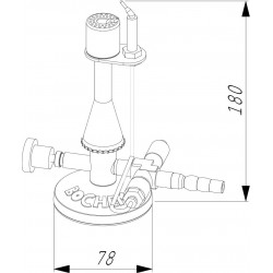 Bec de sécurité avec robinet à pointeau gaz naturel ou propane 1300°C