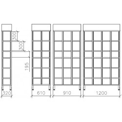 Armoire inox à casiers | Armoire vestiaire inox avec 6, 12, 18, 24 casiers sans porte | X-4007 xx 01