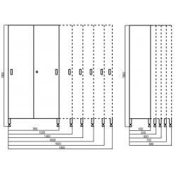 Armoire inox | Armoire inox 441 portes coulissantes dessus plat de 950 à 1950 mm | X-6031-441_1