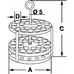 Porte tubes à essais inox pour 9,12 et 45 tubes