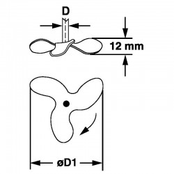 Tige d'agitation à hélice avec 3 pales fixes Bochem