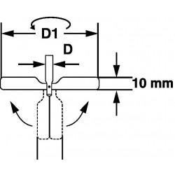 Tige d'agitation à hélice centrifuge avec 2 pales basculantes Bochem