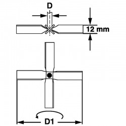 Tige d'agitation à hélice avec 4 pales fixes Bochem