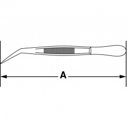 Pince courbée avec broche de guidage Inox 304L