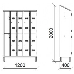 Vestiaire inox multiples 2, 4, 6, 8,10 places