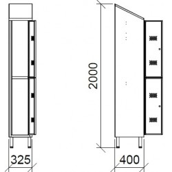 Vestiaire inox multiples 2, 4, 6, 8,10 places