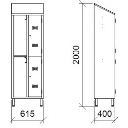 Vestiaire inox multiples 2, 4, 6, 8,10 places