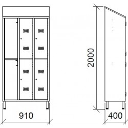 Vestiaire inox multiples 2, 4, 6, 8,10 places