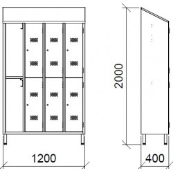 Vestiaire inox multiples 2, 4, 6, 8,10 places