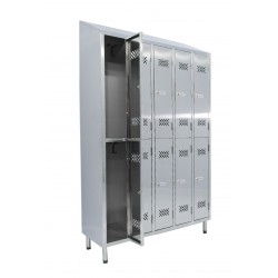 Vestiaires inox multiples 3, 6, 9, 12 places