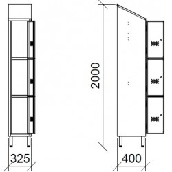 Vestiaire inox multiples 3, 6, 9,12 places