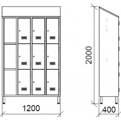 Vestiaire inox multiples 3, 6, 9,12 places