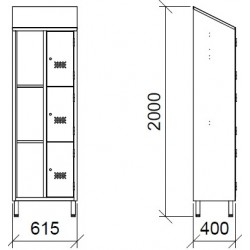 Vestiaire inox multiples 3, 6, 9,12 places