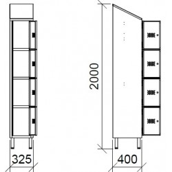 Vestiaire inox | Vestiaire inox multiples 4, 8, 12, 16 places | X-1E14E1_1