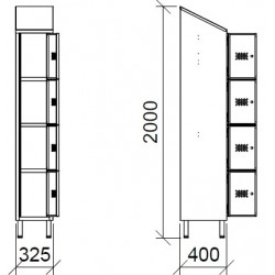 Vestiaire inox multiples 4, 8, 12, 16 places