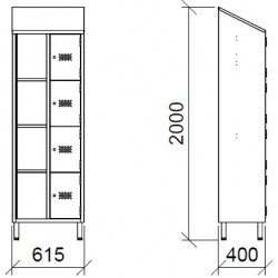 Vestiaire inox | Vestiaire inox multiples 4, 8, 12, 16 places | X-1E14E1_1