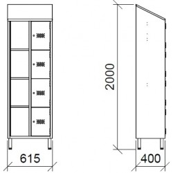 Vestiaire inox multiples 4, 8, 12, 16 places