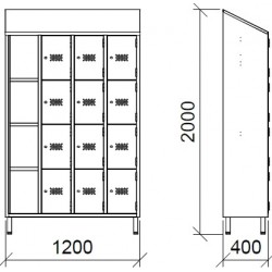 Vestiaire inox | Vestiaire inox multiples 4, 8, 12, 16 places | X-1E14E1_1
