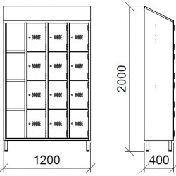 Vestiaire inox multiples 4, 8, 12, 16 places