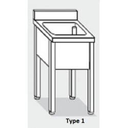 Plonge inox 1 bac | Profondeur 600 ou 700 | largeur de 500 à 800 mm