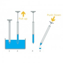 Canne de prélèvement de liquide fluide 20 pièces HDPE ou Polypropylène