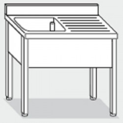 Plonge inox 1 bac | Profondeur 600 ou 700 largeur de 1000 à 1400