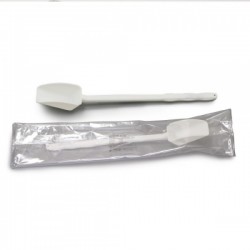 Pelle à poudre | Cuillère à usage unique à long manche HDPE de 25 à 100 ml Blanche | 8341H