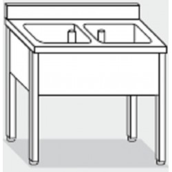 Plonge inox 2 bacs Profondeur 600 ou 700 largeur 1000 à 1400 mm