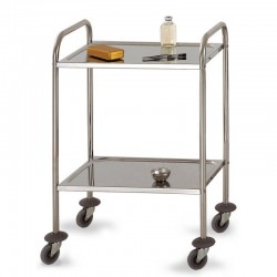 Chariot de service en inox 2 ou 3 plateaux