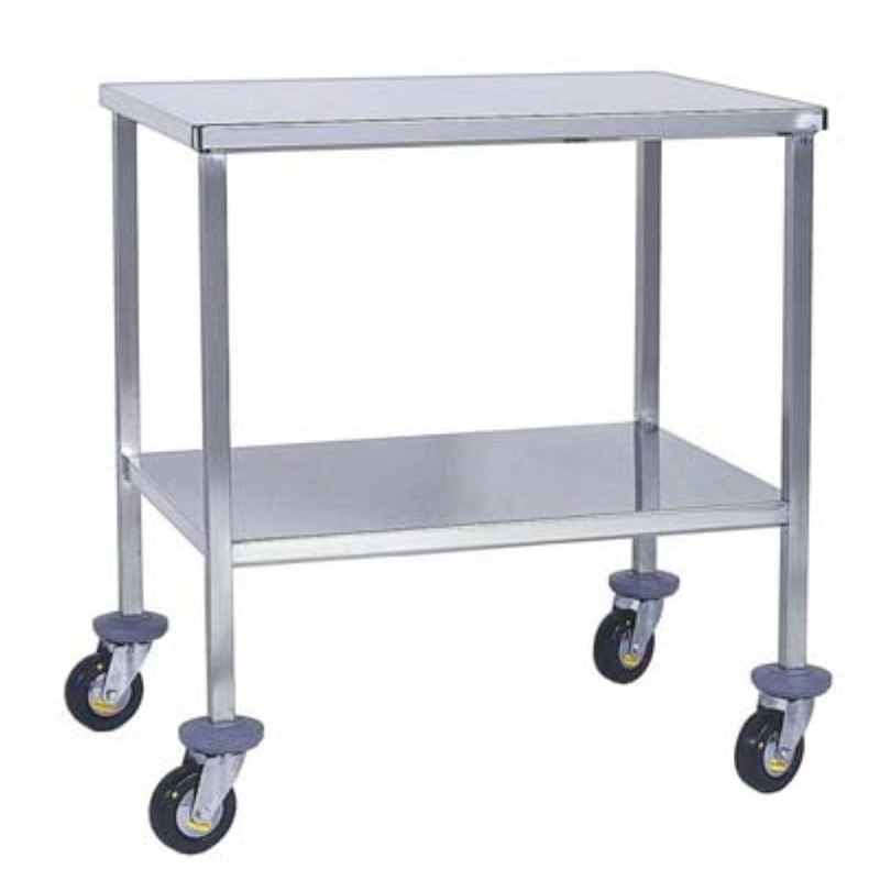 Chariot Inox | Tables inox à instruments coins arrondis 2 niveaux | AGE-661_1